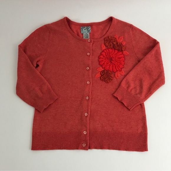 Anthropologie Tabitha Cardigan with Floral Appliqué Accents - Picture 3 of 8